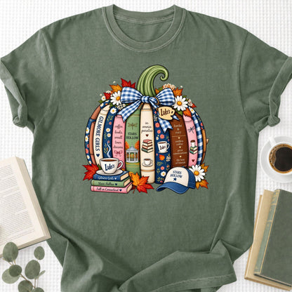Book Lover Fall Pumpkin Unisex T-Shirt - Book Social Club