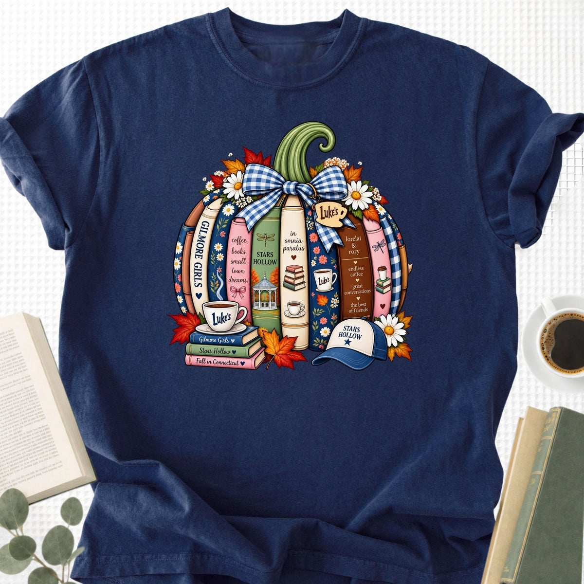 Book Lover Fall Pumpkin Unisex T-Shirt - Book Social Club