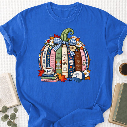 Book Lover Fall Pumpkin Unisex T-Shirt - Book Social Club