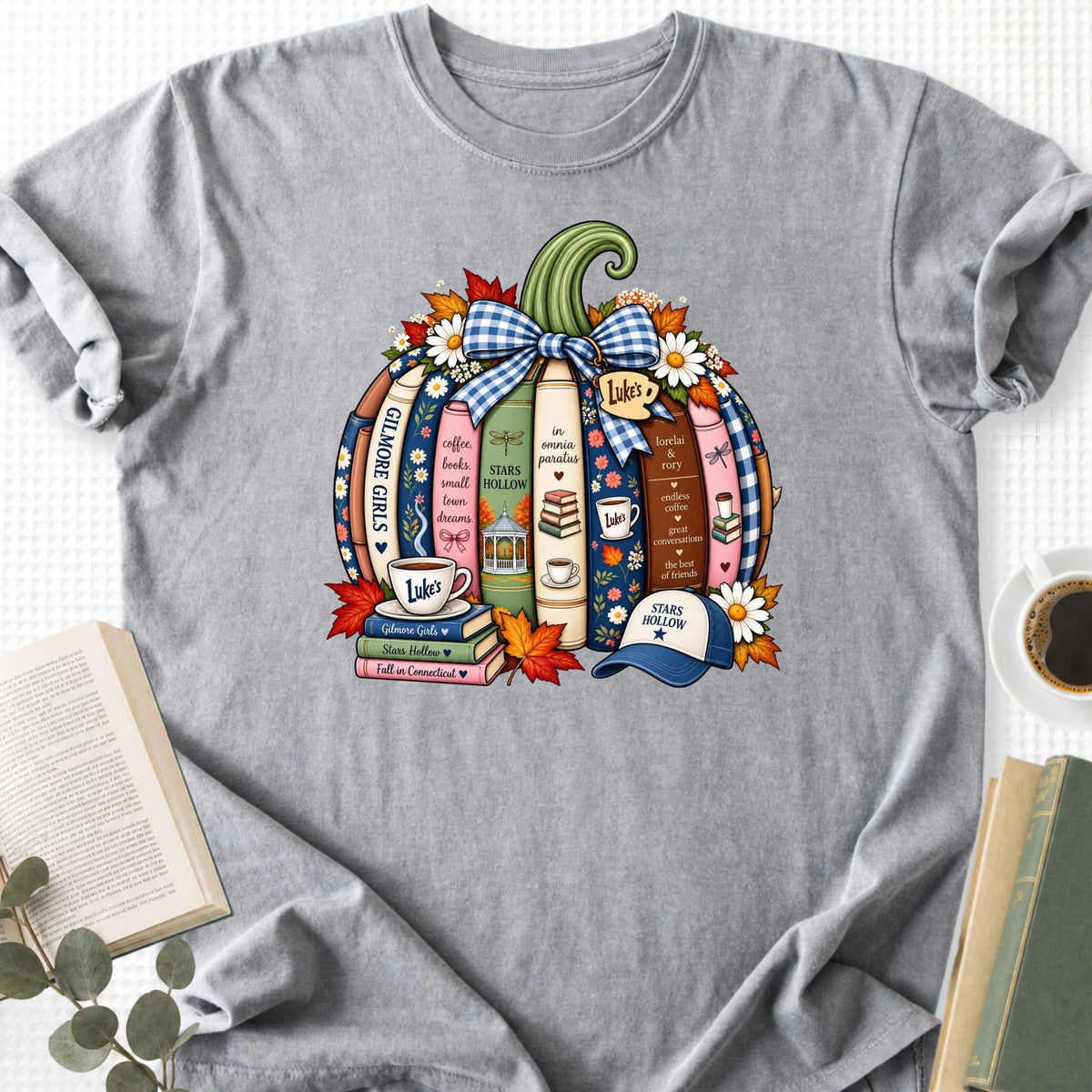 Book Lover Fall Pumpkin Unisex T-Shirt - Book Social Club