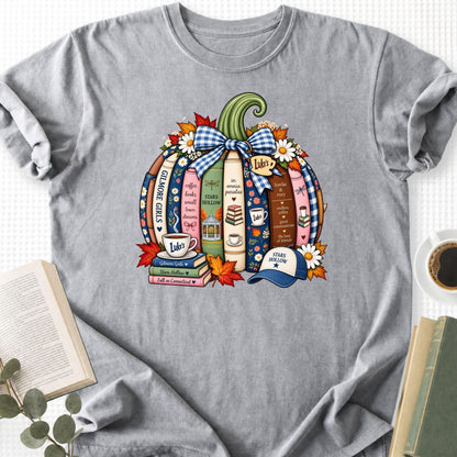 Book Lover Fall Pumpkin Unisex T-Shirt - Book Social Club