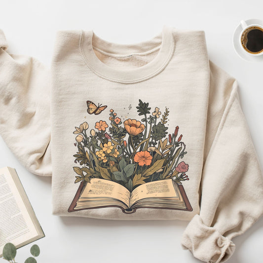 Book Lover Wildflowers Cottagecore Unisex Sweatshirt - Book Social Club