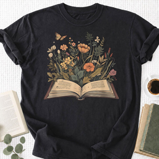Book Lover Wildflowers Cottagecore Unisex T-Shirt - Book Social Club
