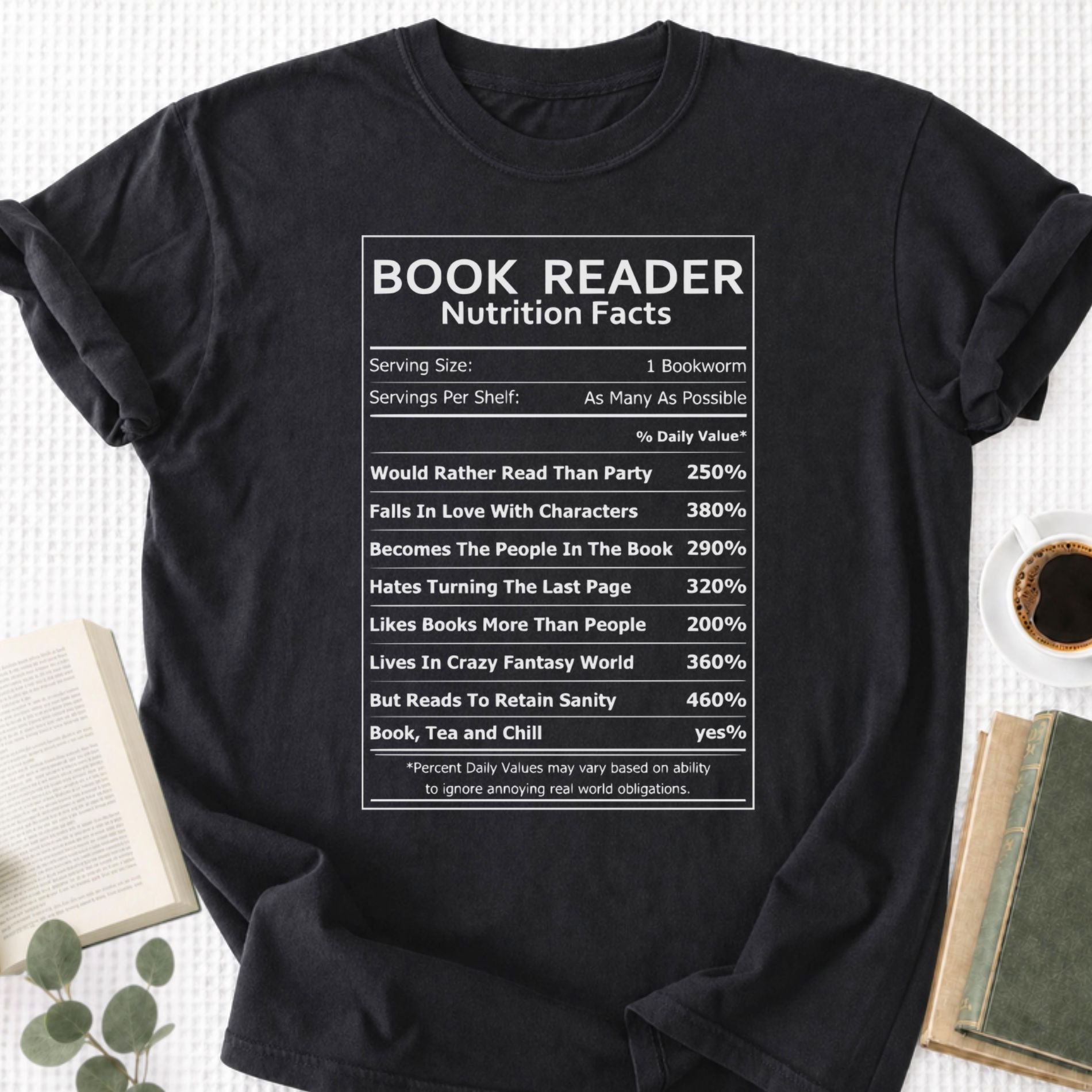 Book Reader Nutrition Facts Unisex T-Shirt - Book Social Club