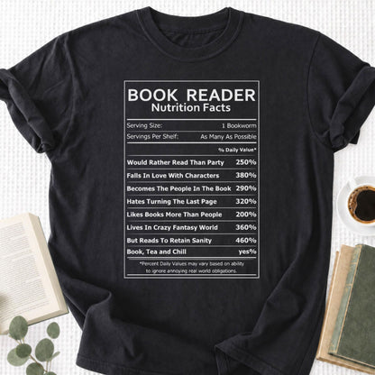 Book Reader Nutrition Facts Unisex T-Shirt - Book Social Club