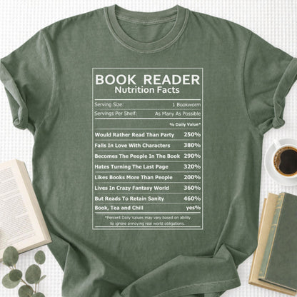 Book Reader Nutrition Facts Unisex T-Shirt - Book Social Club