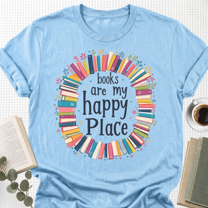 Books Are My Happy Place Unisex T-Shirt - Book Social Club