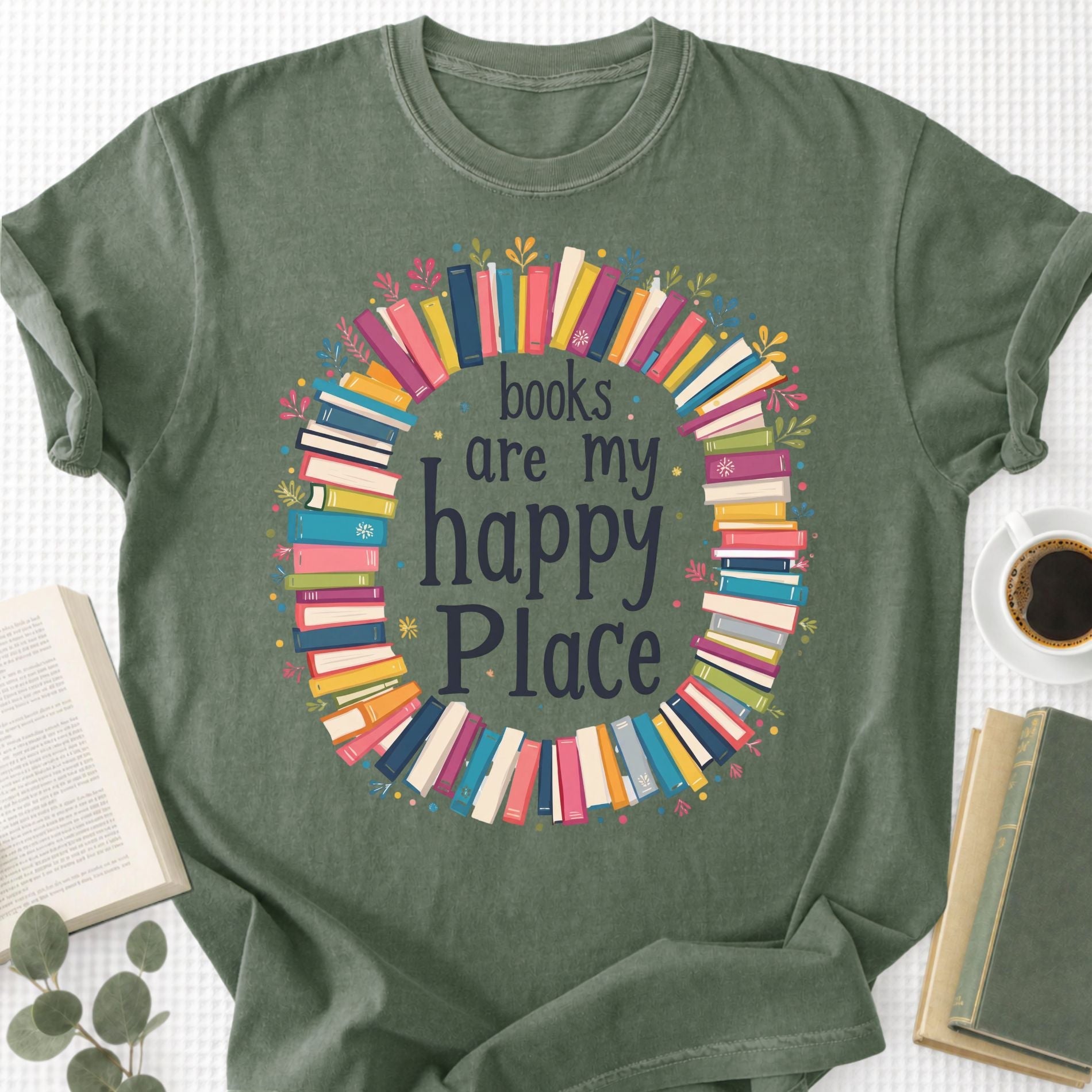 Books Are My Happy Place Unisex T-Shirt - Book Social Club
