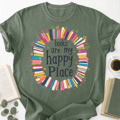 Books Are My Happy Place Unisex T-Shirt - Book Social Club