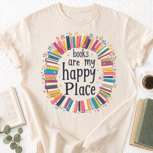 Books Are My Happy Place Unisex T-Shirt - Book Social Club