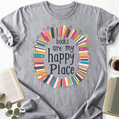 Books Are My Happy Place Unisex T-Shirt - Book Social Club