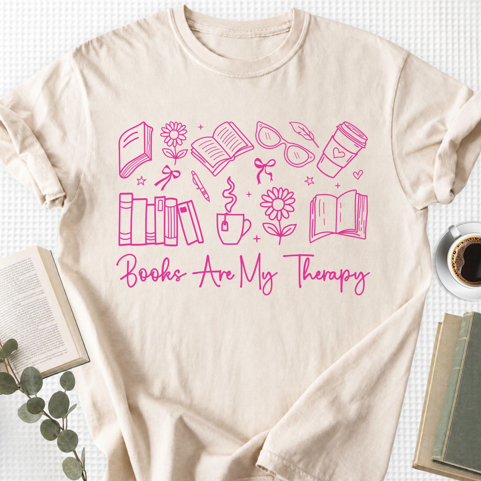 Books Are My Therapy Unisex T-Shirt - Book Social Club