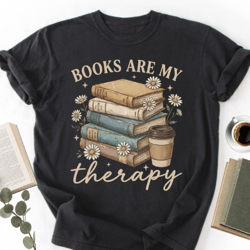 Books Are My Therapy Vintage Unisex T-Shirt, Book Lover Gift - Book Social Club