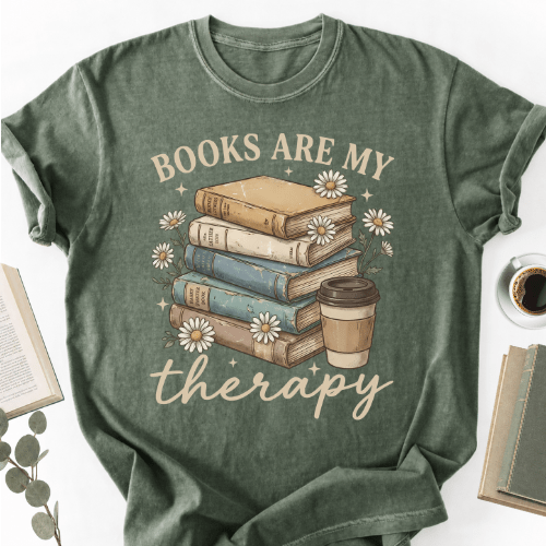 Books Are My Therapy Vintage Unisex T-Shirt, Book Lover Gift - Book Social Club