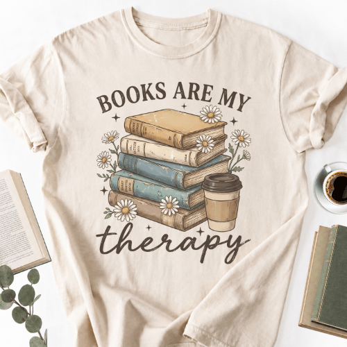 Books Are My Therapy Vintage Unisex T-Shirt, Book Lover Gift - Book Social Club