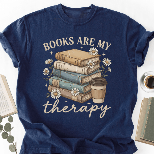 Books Are My Therapy Vintage Unisex T-Shirt, Book Lover Gift - Book Social Club