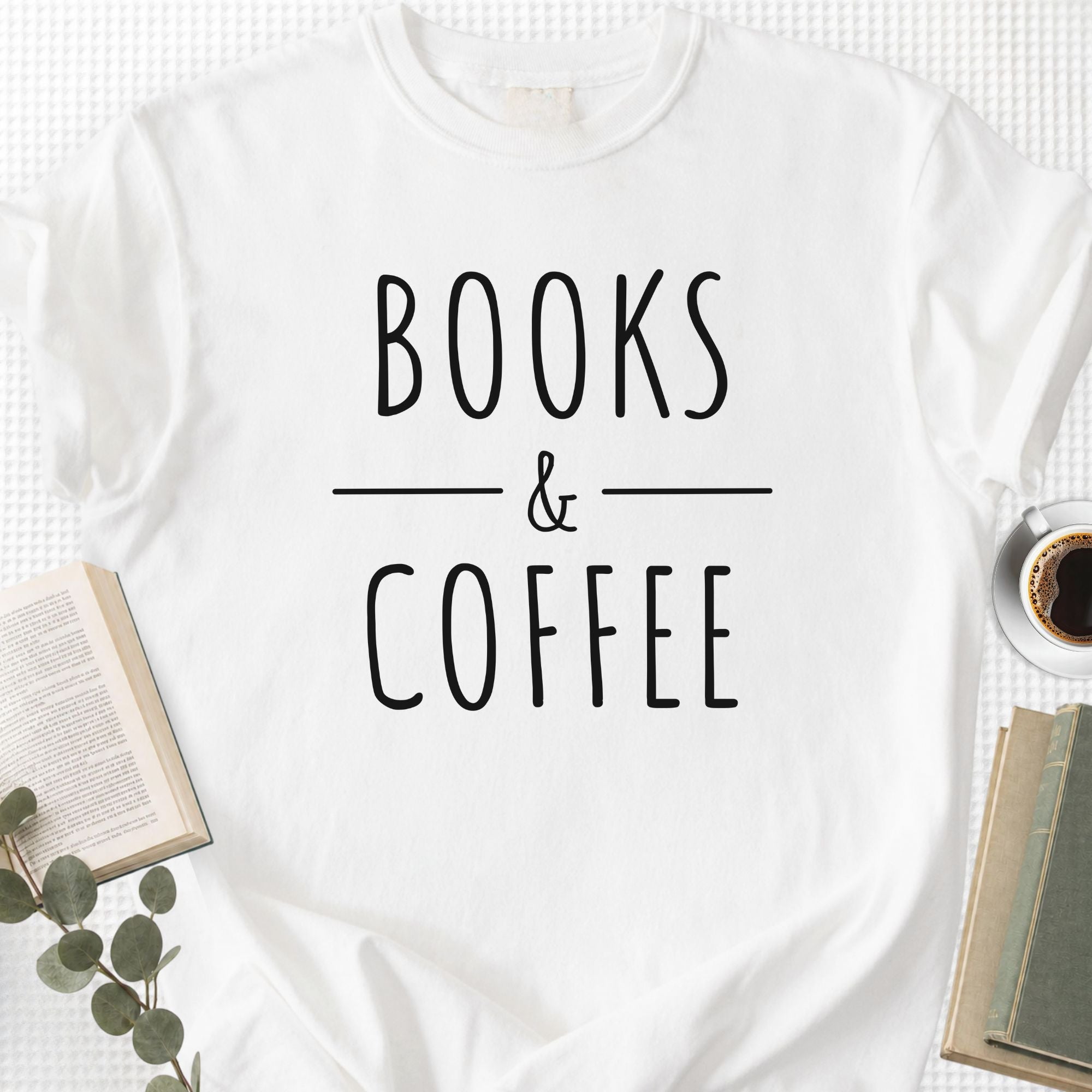 Books & Coffee Unisex T-Shirt - Book Social Club