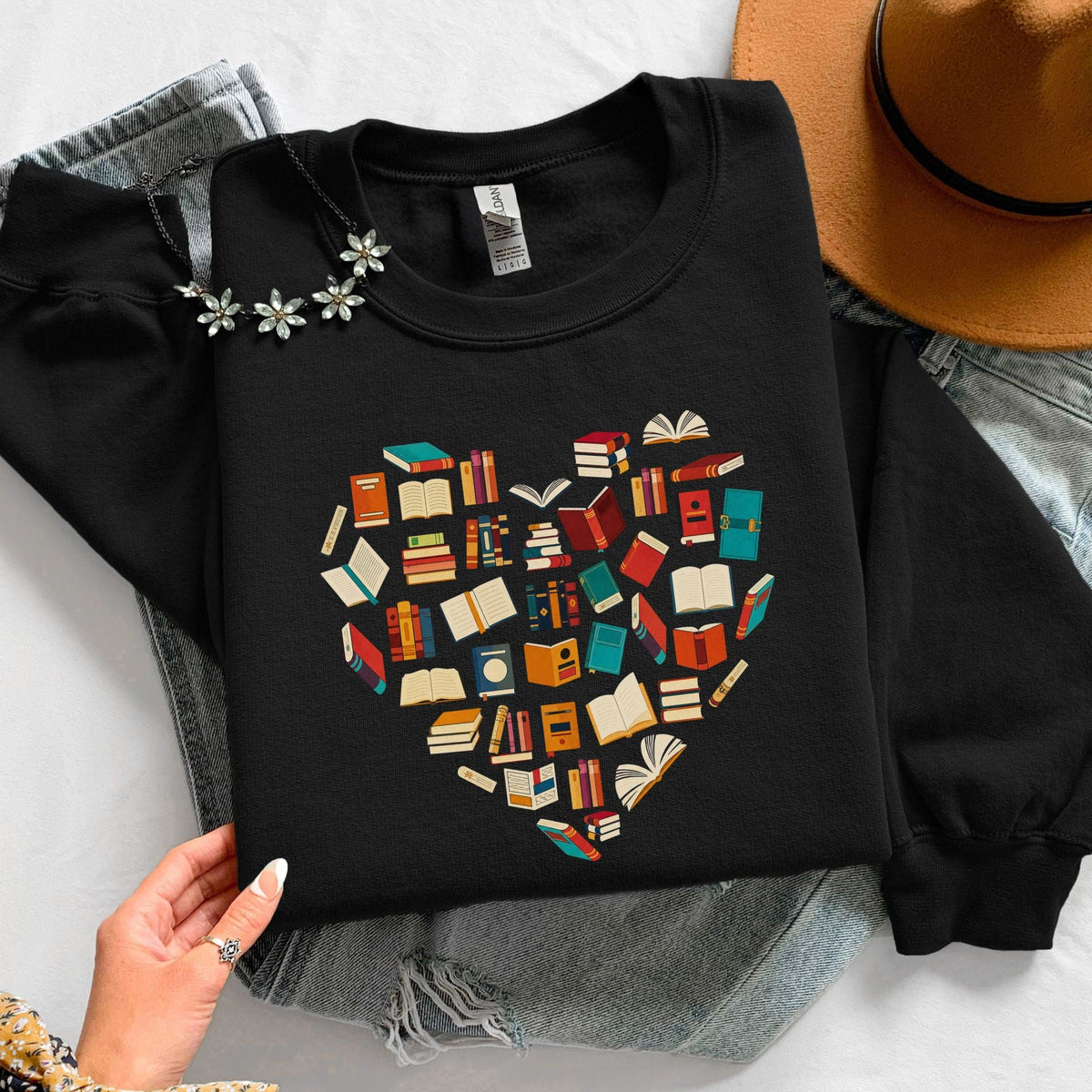 Books Heart Unisex Sweatshirt - Book Social Club
