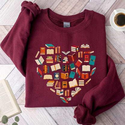 Books Heart Unisex Sweatshirt - Book Social Club