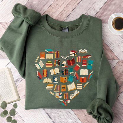 Books Heart Unisex Sweatshirt - Book Social Club