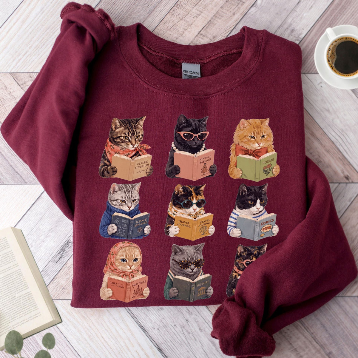 Cats Reading Unisex Sweatshirt - Book Social Club