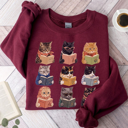 Cats Reading Unisex Sweatshirt - Book Social Club