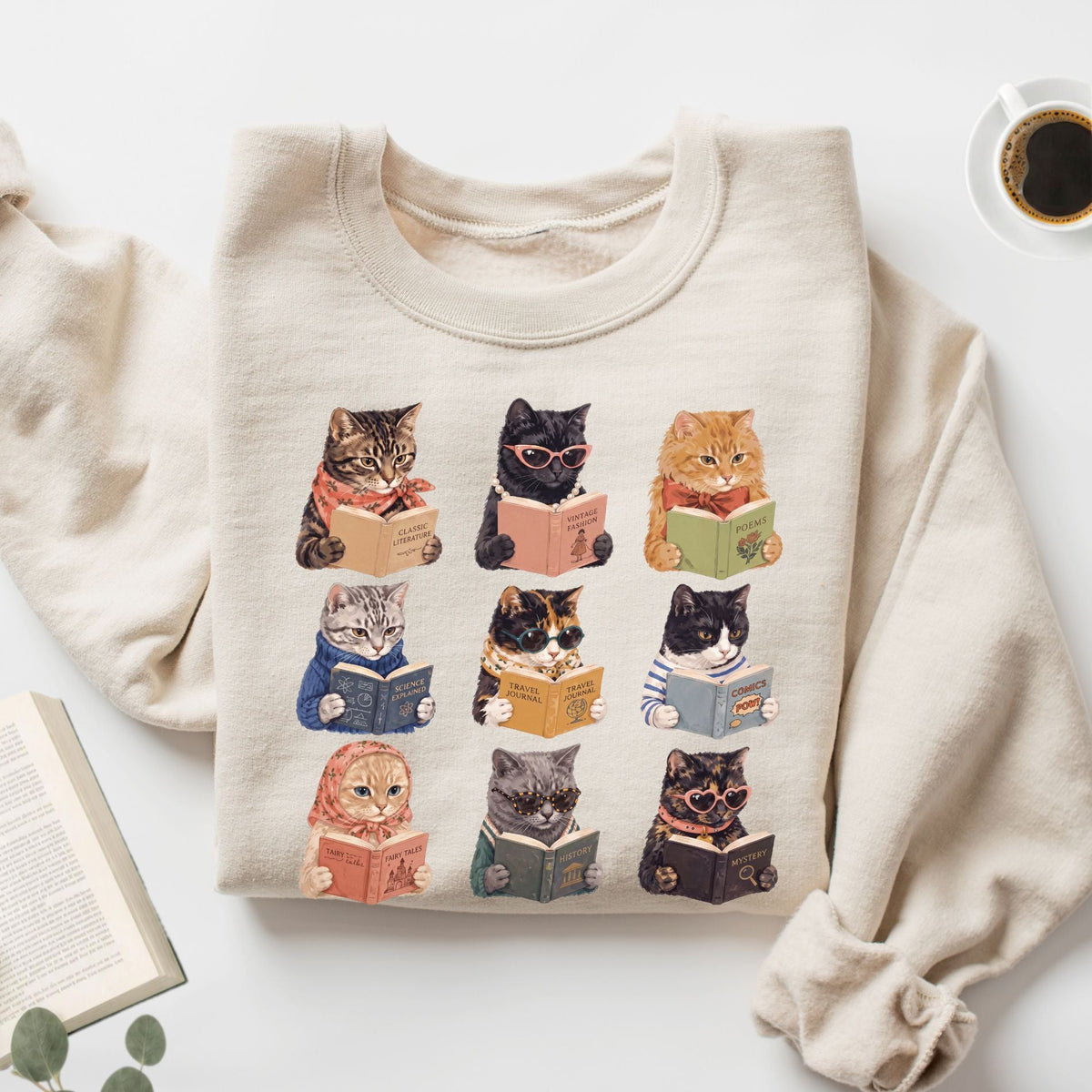 Cats Reading Unisex Sweatshirt - Book Social Club