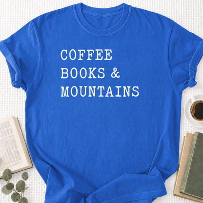 Coffee Books Mountains Unisex T-Shirt - Book Social Club