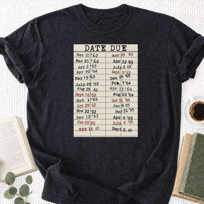 Date Due Library Card Unisex T-Shirt - Book Social Club