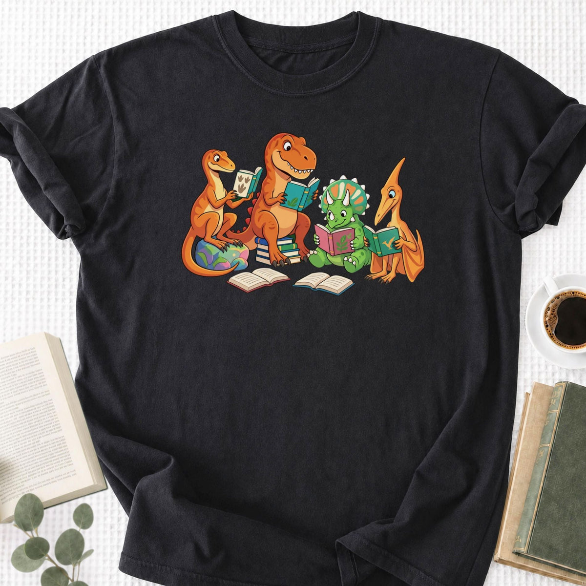 Dinosaur Reading Unisex T-Shirt - Book Social Club