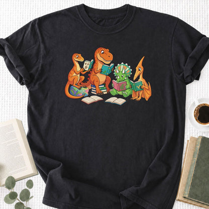 Dinosaur Reading Unisex T-Shirt - Book Social Club