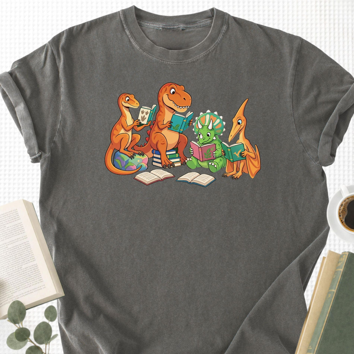 Dinosaur Reading Unisex T-Shirt - Book Social Club