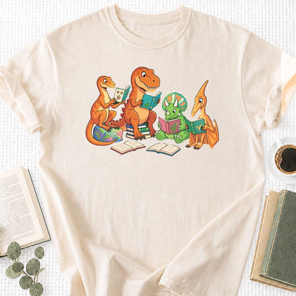 Dinosaur Reading Unisex T-Shirt - Book Social Club