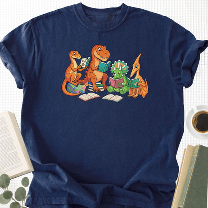 Dinosaur Reading Unisex T-Shirt - Book Social Club