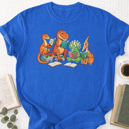 Dinosaur Reading Unisex T-Shirt - Book Social Club