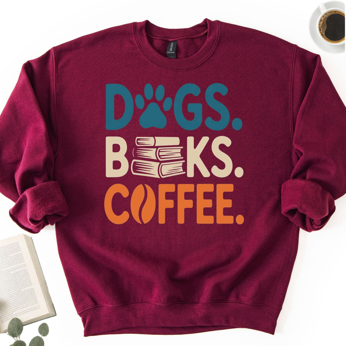Dogs Books Coffee Unisex Sweatshirt - Book Social Club