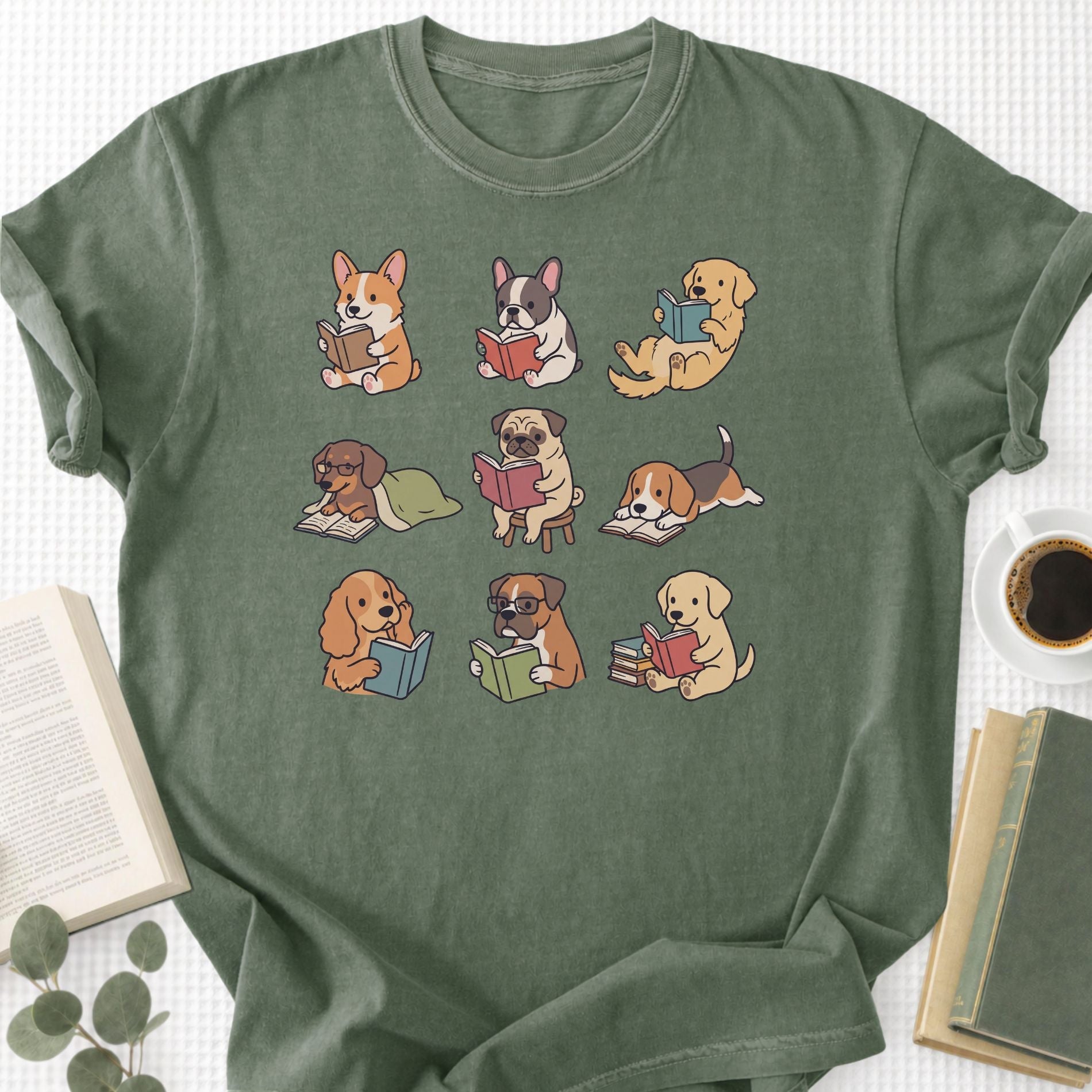 Dogs Reading Unisex T-Shirt - Book Social Club