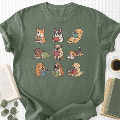 Dogs Reading Unisex T-Shirt - Book Social Club