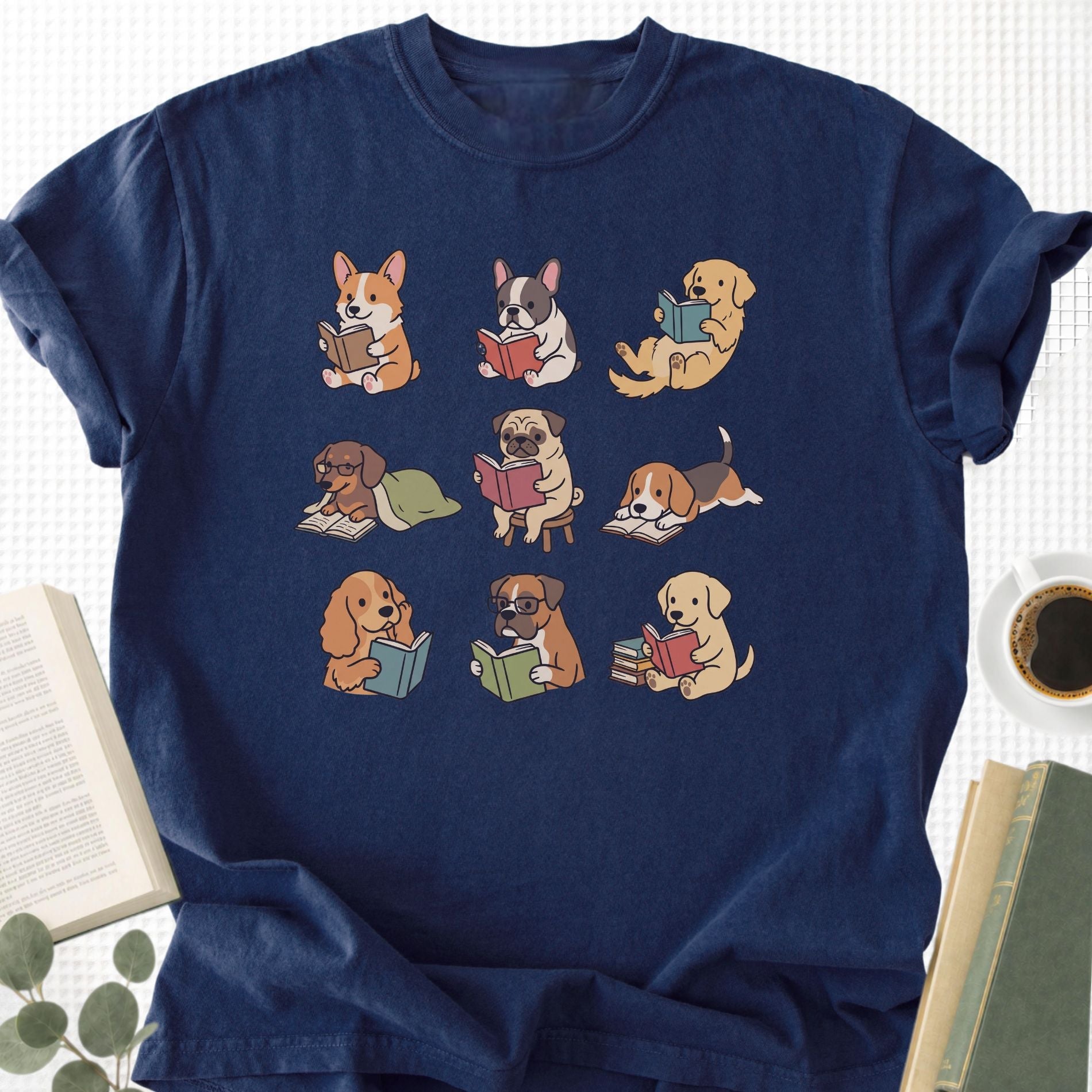 Dogs Reading Unisex T-Shirt - Book Social Club