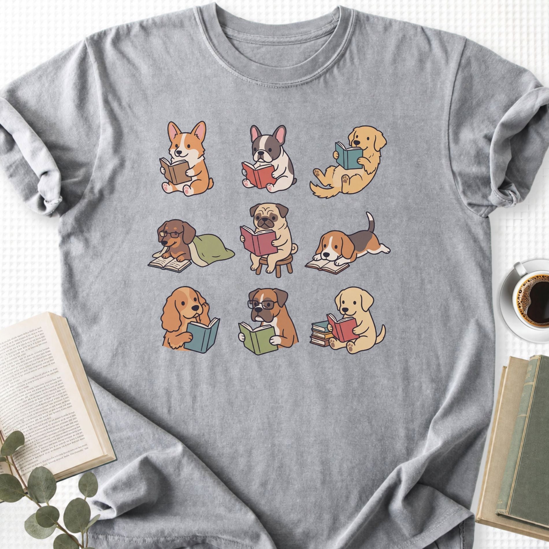 Dogs Reading Unisex T-Shirt - Book Social Club