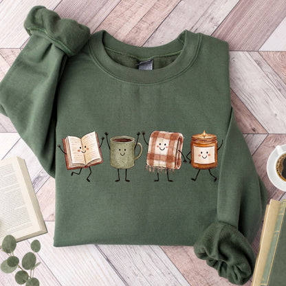Doodle Library Unisex Sweatshirt - Book Social Club