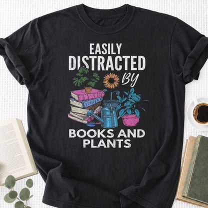 Easily Distracted By Books and Plants Unisex T-Shirt - Book Social Club