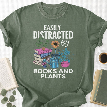 Easily Distracted By Books and Plants Unisex T-Shirt - Book Social Club