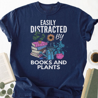 Easily Distracted By Books and Plants Unisex T-Shirt - Book Social Club