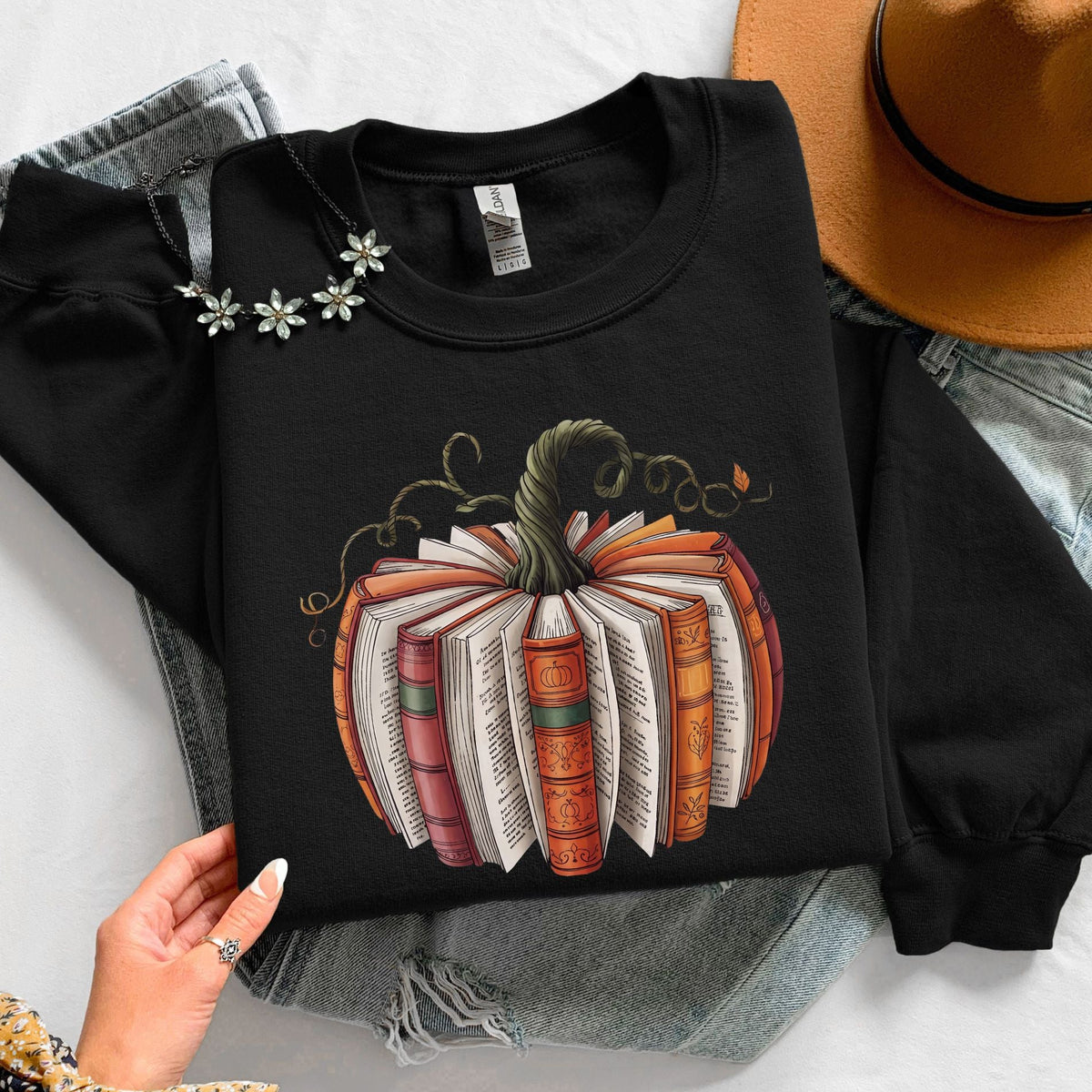 Fall Book Pumpkin Unisex Sweatshirt - Book Social Club