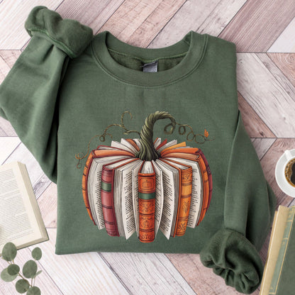 Fall Book Pumpkin Unisex Sweatshirt - Book Social Club