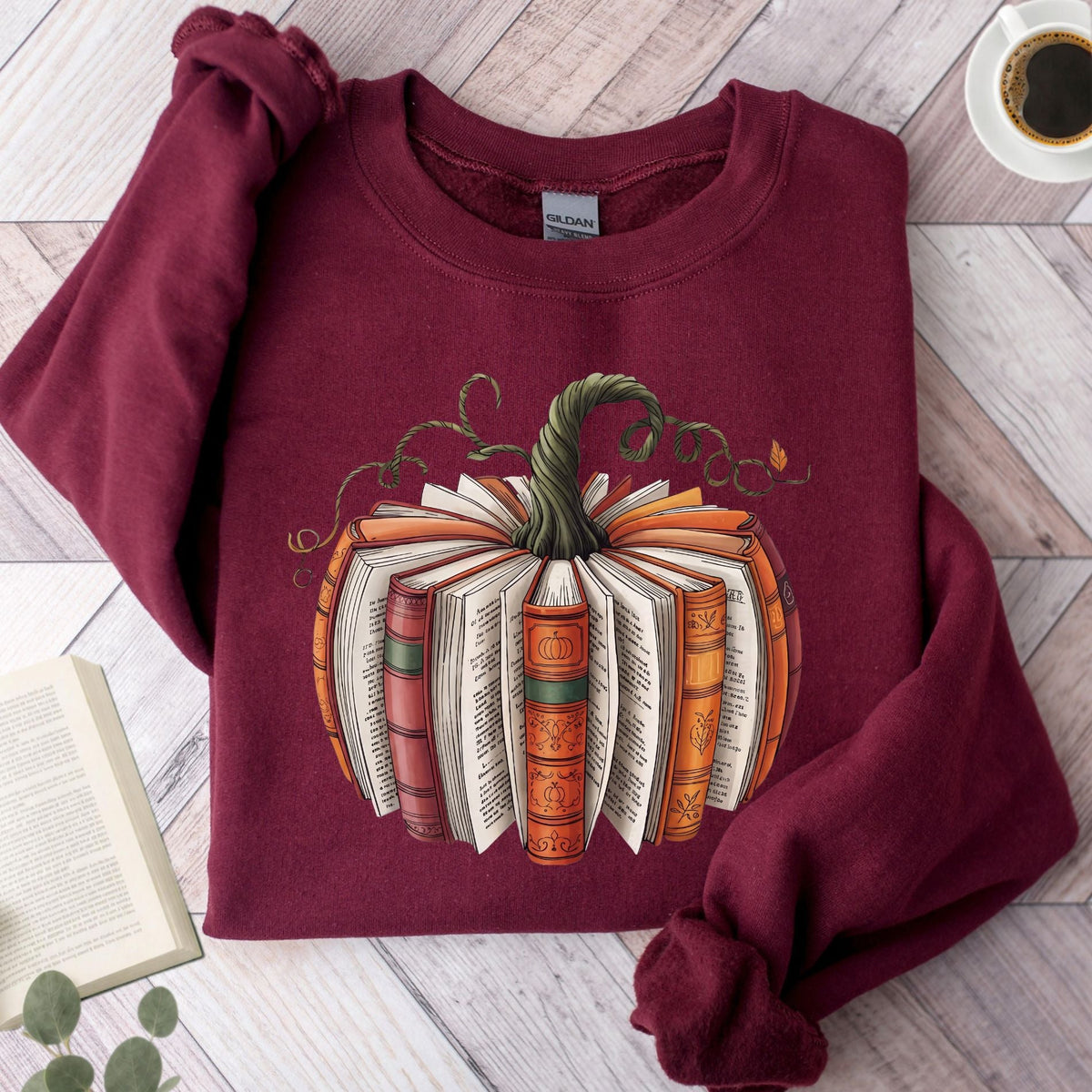 Fall Book Pumpkin Unisex Sweatshirt - Book Social Club