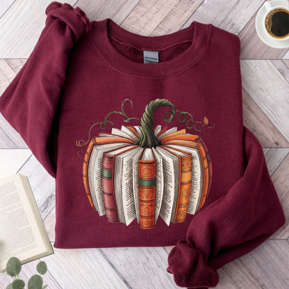 Fall Book Pumpkin Unisex Sweatshirt - Book Social Club