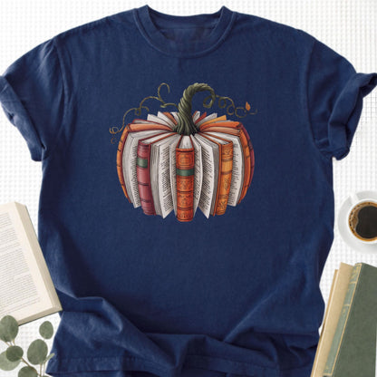 Fall Book Pumpkin Unisex T-Shirt - Book Social Club