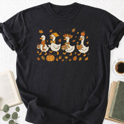 Fall Goose Autumn Reading Unisex T-Shirt - Book Social Club